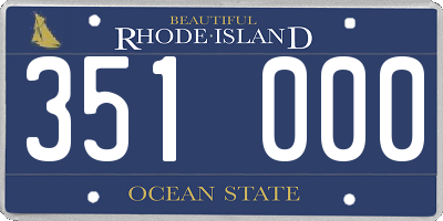 RI license plate 351000