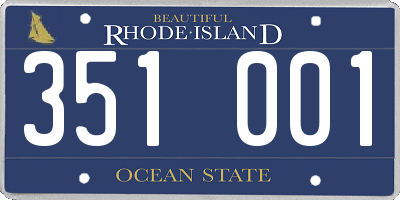 RI license plate 351001