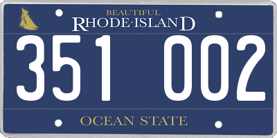 RI license plate 351002