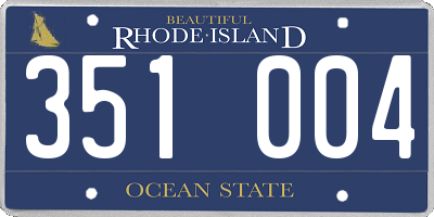 RI license plate 351004