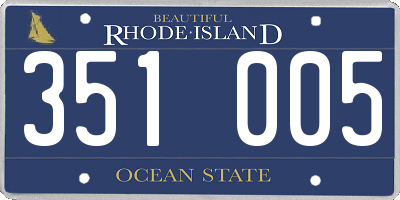 RI license plate 351005
