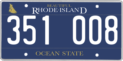 RI license plate 351008