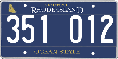 RI license plate 351012