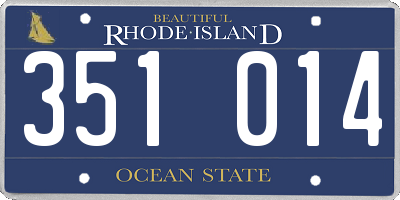 RI license plate 351014