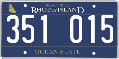 RI license plate 351015