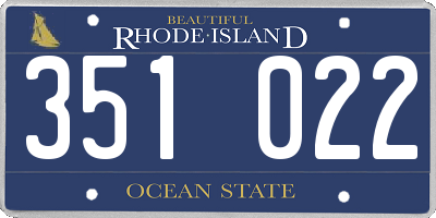 RI license plate 351022