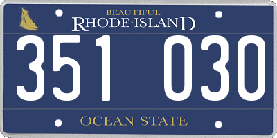 RI license plate 351030