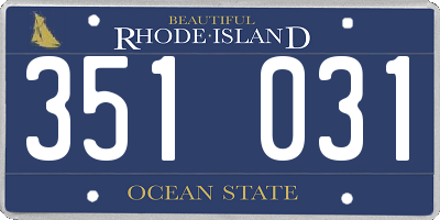 RI license plate 351031