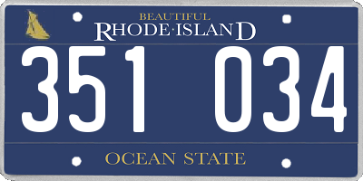 RI license plate 351034