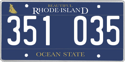 RI license plate 351035