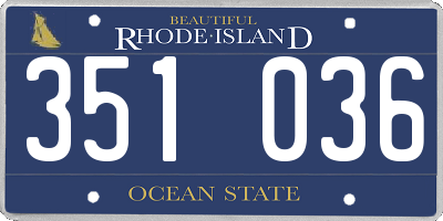 RI license plate 351036