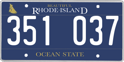RI license plate 351037