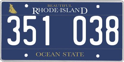 RI license plate 351038