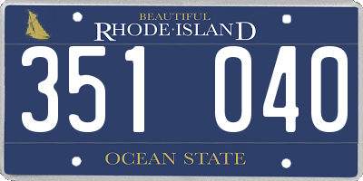 RI license plate 351040