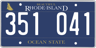RI license plate 351041