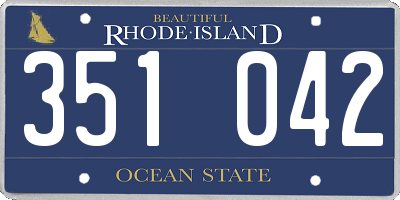 RI license plate 351042