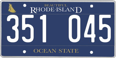 RI license plate 351045