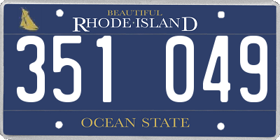 RI license plate 351049