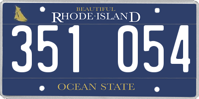 RI license plate 351054
