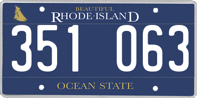 RI license plate 351063
