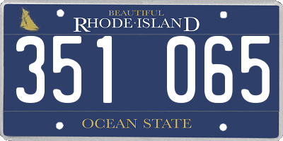 RI license plate 351065