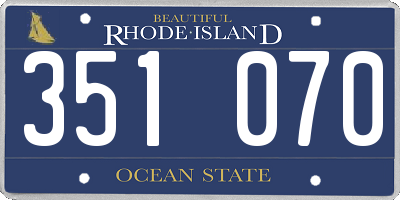 RI license plate 351070