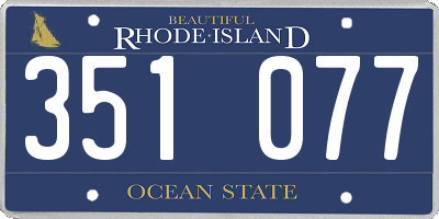 RI license plate 351077