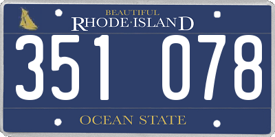 RI license plate 351078
