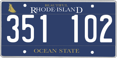 RI license plate 351102