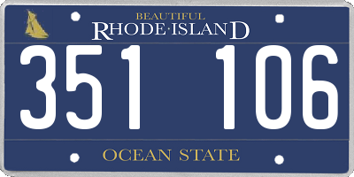 RI license plate 351106