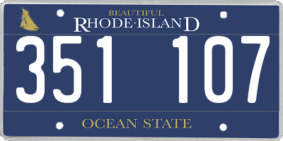 RI license plate 351107