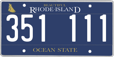 RI license plate 351111