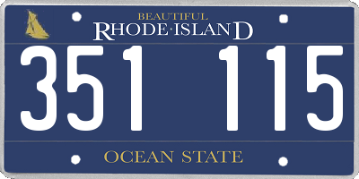 RI license plate 351115