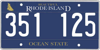 RI license plate 351125