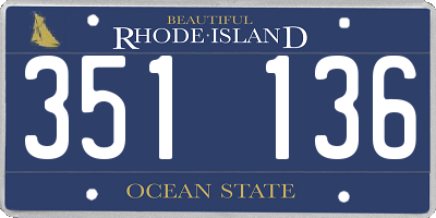 RI license plate 351136