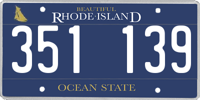 RI license plate 351139