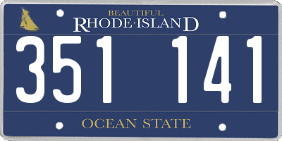 RI license plate 351141