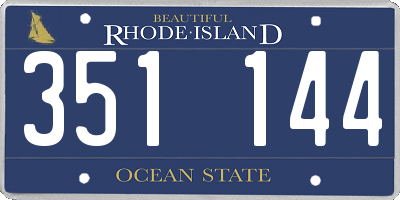 RI license plate 351144
