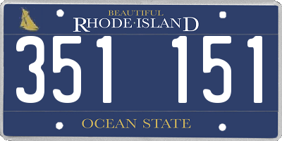 RI license plate 351151