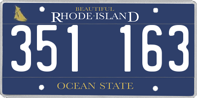 RI license plate 351163