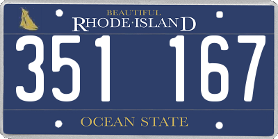 RI license plate 351167