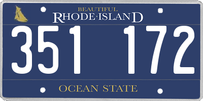 RI license plate 351172