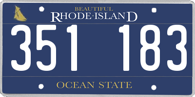 RI license plate 351183