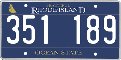 RI license plate 351189