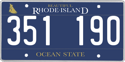 RI license plate 351190