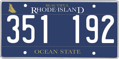 RI license plate 351192