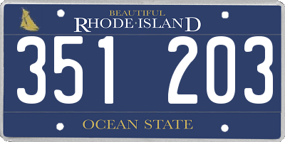 RI license plate 351203