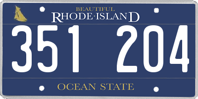 RI license plate 351204