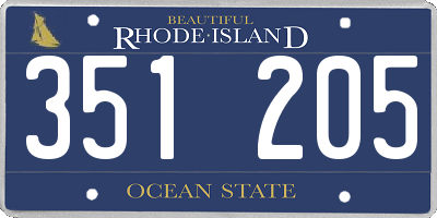 RI license plate 351205