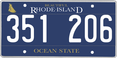 RI license plate 351206